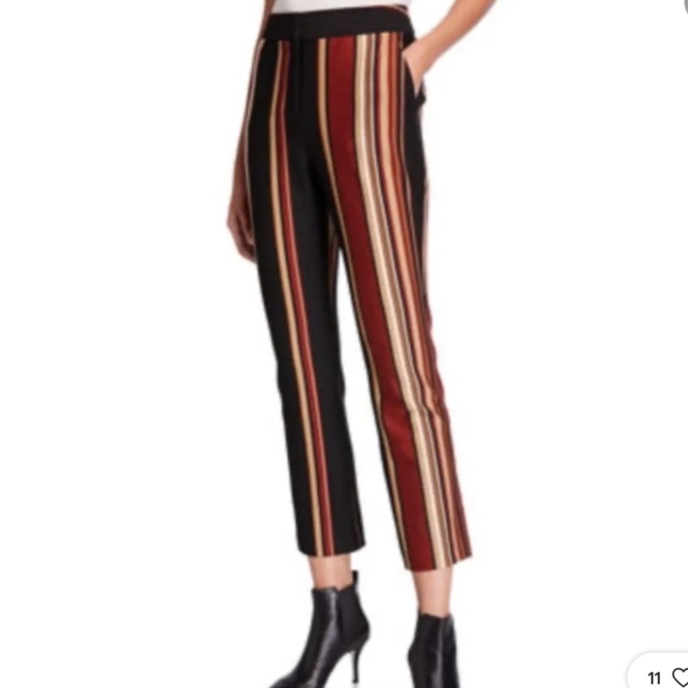 Tory Burch Stripe Pants In Multi Stripe Wool